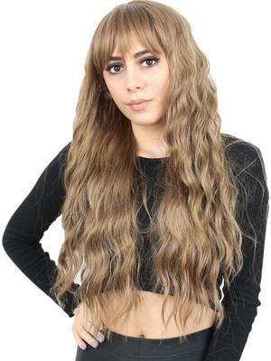 TeknoKapsül Perçemli Uzun Su Dalgası Fiber Sen Peruk/ Bebek Kumralı