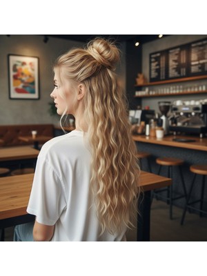 TeknoKapsül Fiber Sen Kabarık Dalgalı 8 Parça Çıt Çıt / Balköpüğü Beyaz Platin Röfleli