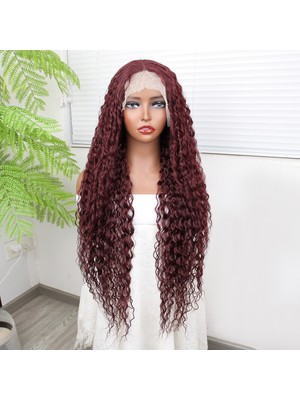 TeknoKapsül Afro Dalga Kızıl Kahve Fiber Sen Tül Peruk