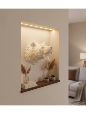 Epilons Dekoratif Beyaz Ayı Duvar Heykeli Asılabilir Hediyelik 25X19 cm