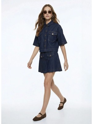 Fabrika Koyu Indigo Kadın Denim Ceket F6SL-CKT0254