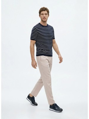 Fabrika Bağlamalı Bel Normal Paça Relaxed Bej Erkek Pantolon F6SM-PNT 2510