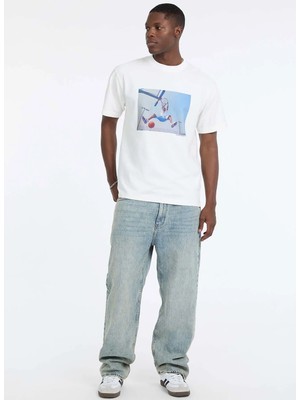 Guess Jeans Beyaz Erkek Regular Fit Baskılı T-Shirt M5BI3IK8FQ4-G011