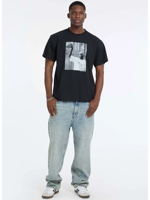 Guess Jeans Siyah Erkek Regular Fit Baskılı T-Shirt M5BI3KK8FQ4-JBLK