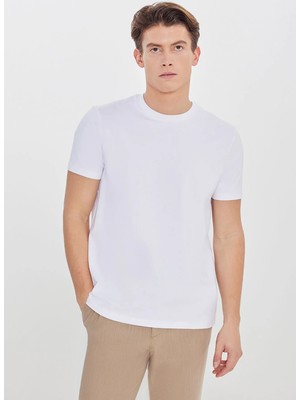 Altınyıldız Classics Bisiklet Yaka Beyaz Erkek T-Shirt PAE090000012_BYZ