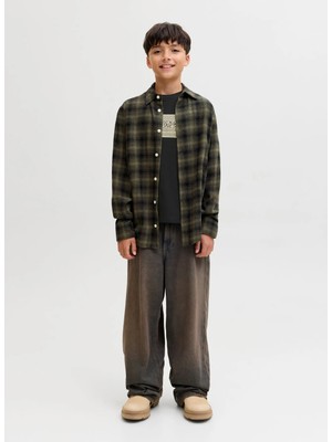 Jack & Jones Baskılı Siyah Erkek Çocuk T-Shirt 12289914