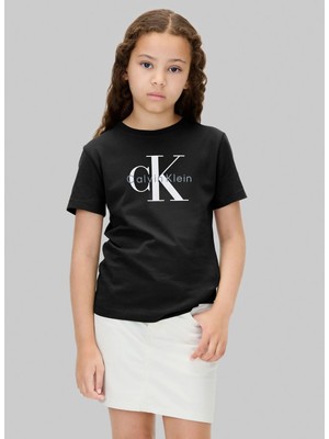 Calvin Klein Baskılı Siyah Erkek Çocuk T-Shirt IU0IU00715BEH
