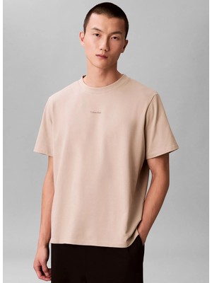 Calvin Klein Kahve Erkek T-Shirt LV04LC241G2F3_SS Stretch Cotton Pıq