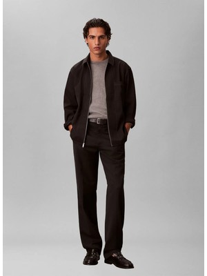 Calvin Klein Siyah Erkek Gömlek LV04LE113GUB1_LS Gabardıne Rlxed Ov