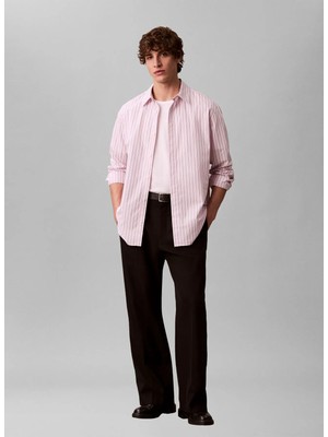 Calvin Klein Mor Erkek Gömlek LV04LE102GXFC_LS Yd Multı Strıpe Rl