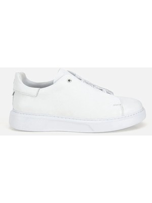 Hotiç 02AYH319540A900 ERKEK Deri Beyaz Bağcık Detaylı Spor Ayakkabı