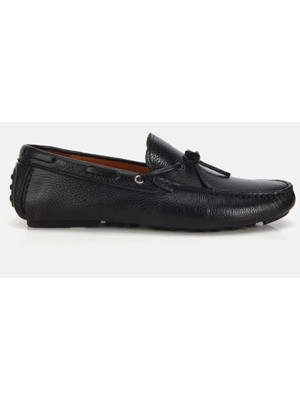 Hotiç 02AYH319940A100 ERKEK Deri Siyah Fiyonk Detaylı Günlük Loafer