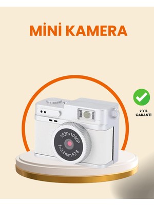 Epilons Kompakt Mini Kamera Retro Tasarım 128GB Hafıza 1080P Video