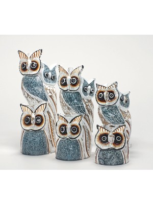 Epilons Ahşap 3'lü Baykuş Seti Model 6