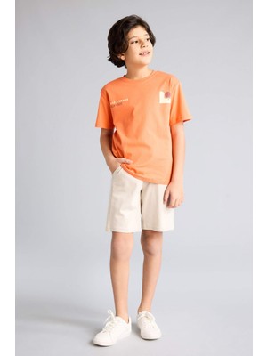 DeFacto Regular Fıt Sweatshirt Kumaşı Şort Erkek ÇOCUK B5867A826SM