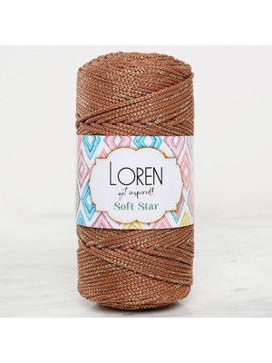 TeknoKapsül Makrome Ipi Sarı Simli Kahverengi