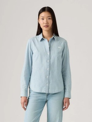 Kadın Mavi ve Beyaz Renkli Çizgili Gömlek 34574-0060