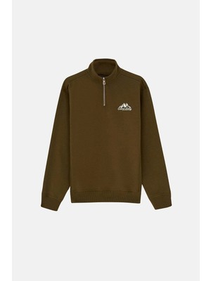 Reflect Studio Outland Society Soft Touch Quarter-Zip Sweatshirt - Haki