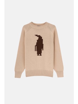 Reflect Studio Imparator Penguen Triko Crew Neck Sweater - Bej