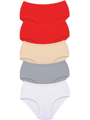 Marsilyan 5 Adet Tutku Kadın Yüksek Bel Bato Kalın Lastik Külot S14