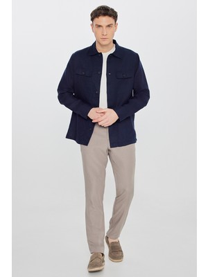 Altınyıldız Classics Keten Slim Fit Dar Kesim Beli Bağlamalı Yan Cepli Casual Pantolon