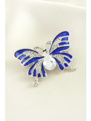 Zero Land Matrixzn Kelebek Mineli Taşlı Broş - Sarı