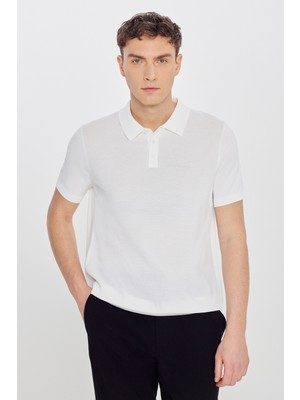 Altınyıldız Classics Standart Fit Normal Kesim Polo Yaka Jakarlı Triko Tişört