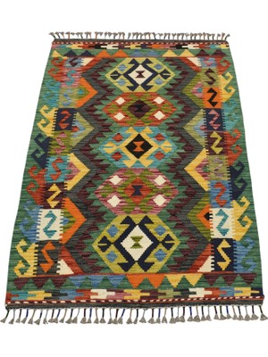 Zehra Abla Halı Yeni El Dokuma Çok Renkli Cerit Yörükleri Meşhed Iran Yün Kilim 7027