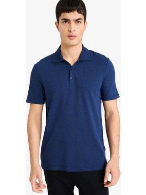 Defacto Slim Fit Indigo Erkek Polo Yaka T-Shirt M6609AZ/IN131