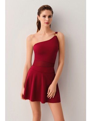 Suwen Tek Omuz Etekli Korseli Toparlayıcı Mayo