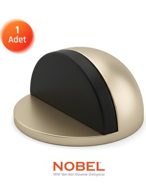 Nobel Yarımay Yapışkanlı Kapı Stoperi, Kapı Tamponu, Metal Kapı Stopu Durdurucu Tutucu Tutacağı Saten