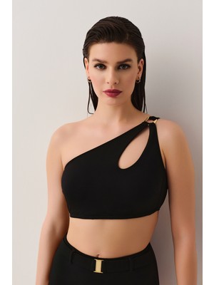 Suwen Tek Omuz Aksesuarlı Bralet Bikini Üst