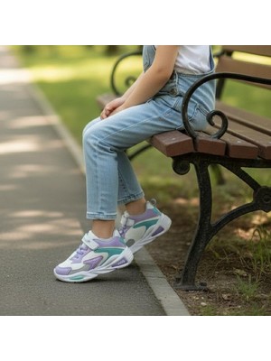 Armix 0027 Beyaz-Suyeşili Cırtlı Kız Çocuk Spor Ayakkabı