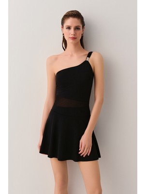 Suwen Tek Omuz Etekli Korseli Toparlayıcı Mayo