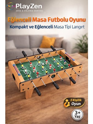 PlayZen Ahşap Langırt Ayaklı – Profesyonel Masa Futbolu Oyunu | Çocuk ve Yetişkin 68X36X25 cm