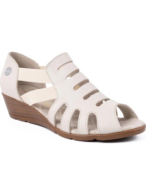 Mammamia 2855 26YS Kadın Günlük Sandalet Krem