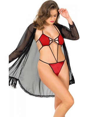 Narnuga Modlive Kırmızı Fantezi 2' Li Takım - 1358