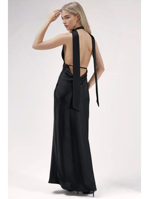 Hiccup Kadınlar V Yaka Bodycon Maxi Elbise Siyah