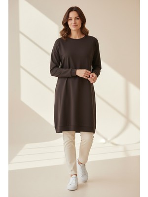 Ece Giyim Kadın Kolu Manşetli Etek Ucu Bantlı Tunik