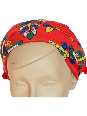 Sinem Şanlı Atelier Kırmızı Ponponlu Çengelköy Otantik Yazma Fular Eşarp