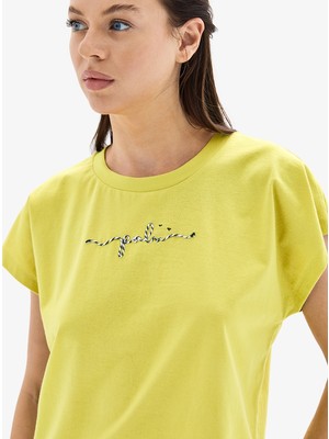 Blackspade Kadın Crop T-Shirt 60627 - Sarı