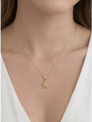 Onseva Kuyumculuk 14 Ayar Altın Deniz Yıldızı Kolye