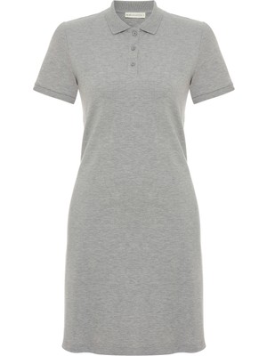 Polo Yaka Kısa Kollu Mini Elbise