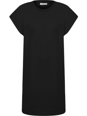 MUDO Kısa Kollu Bisiklet Yaka Mini Elbise