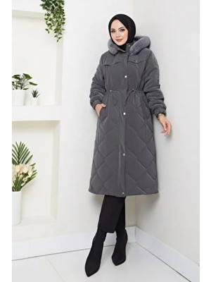 Lavrisa Kadın Beli Bağcıklı Nova Kumaş Mont