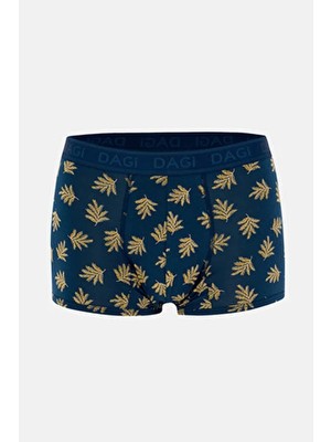 Dagi Hardal-Koyu Mavi 4210 3'lü Desenli Micro Modal Boxer
