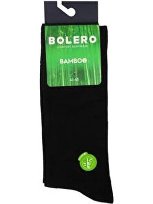Bolero Erkek Soket Çorap Siyah Bambu Esnek Düz Desenli Tüm Sezonlar İçin Tekli