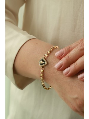 Aydın Kuyumculuk 14 Ayar Altın,siyah Mineli Kuzey Yıldızlı Bileklik AGBLK686