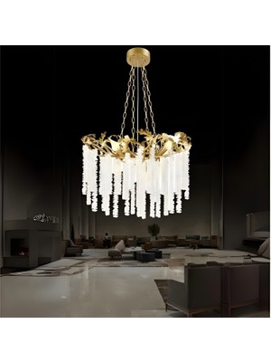 Ronisu Aydınlatma Maria Avize Taşlı Avize Salon Kristal Taşlı Avize