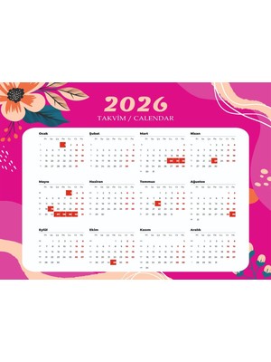 MagnetcimBurada 2026 Yılı Magnet Takvim 1 Adet 33 x 24  cm